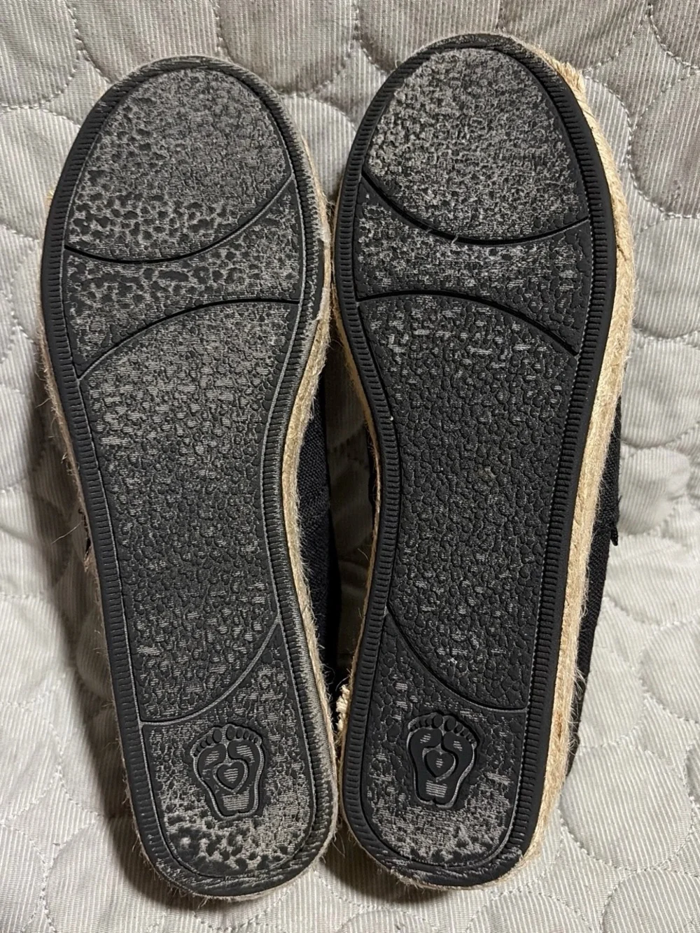 Skechers Black Canvas Espadrille Slip-On Flats